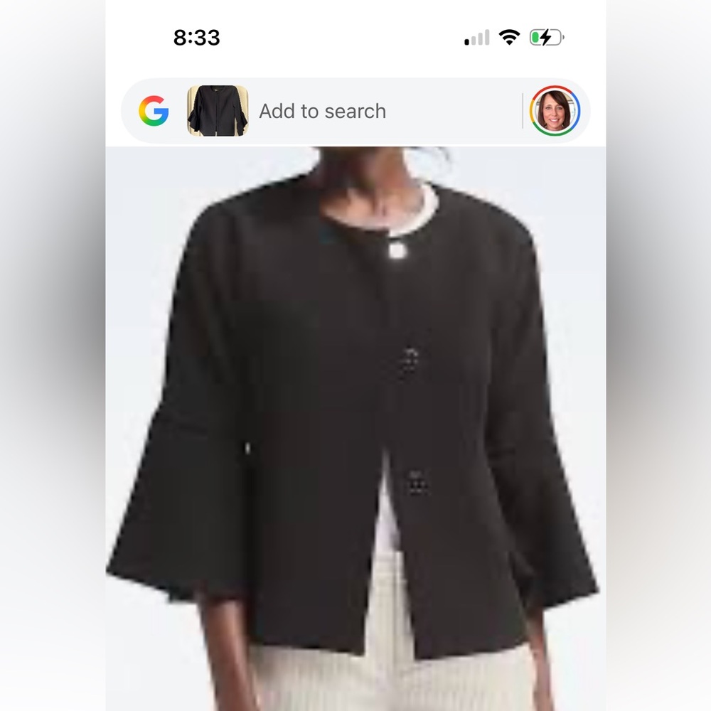 Banana Republic Navy Ruffled Sleeve Jacket
